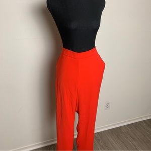 Red pants with blue Trim